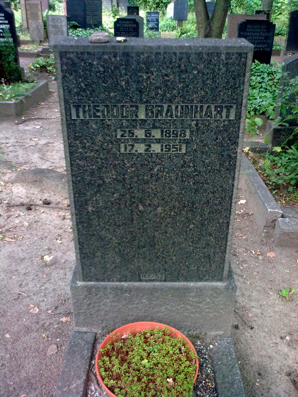 Theodor Braunhart Gravestone Weissensee Cemetery Berlin Germany